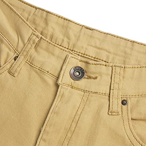 WULFUL Men's Slim Fit Skinny Stretch Comfy Jeans Denim Pants Khaki - Image 4