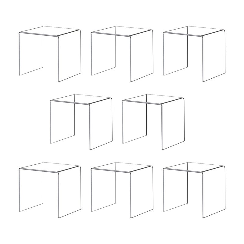 ihomecooker Acylic Riser Square Display Stand For Cupcakes, Arts and Crafts (Clear, 8P-4INCH) - Image 1