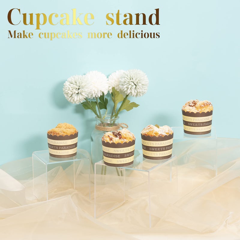 ihomecooker Acylic Riser Square Display Stand For Cupcakes, Arts and Crafts (Clear, 8P-4INCH) - Image 4