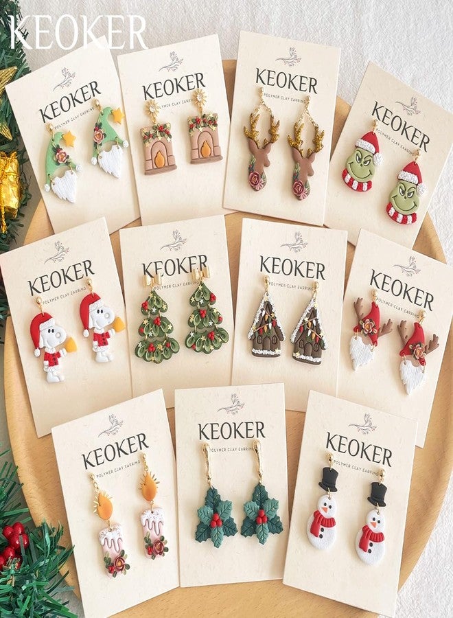 Keoker Christmas Clay Cutters, Christmas Clay Cutters for Polymer Clay Jewelry, 16 Shapes Polymer Clay Cutters Christmas, Polymer Clay Christmas Cutters, Christmas Tree Clay Cutter - Image 2