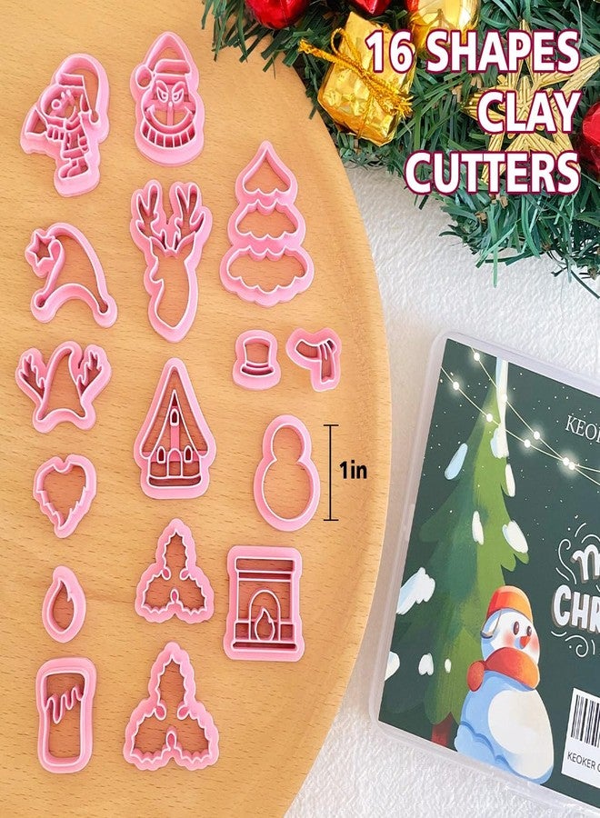 Keoker Christmas Clay Cutters, Christmas Clay Cutters for Polymer Clay Jewelry, 16 Shapes Polymer Clay Cutters Christmas, Polymer Clay Christmas Cutters, Christmas Tree Clay Cutter - Image 3