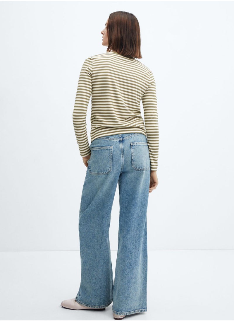 MANGO - Crew Neck Striped T-Shirt - Image 1