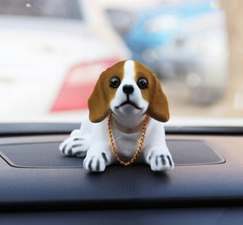 ATMOMO Shaking Head Lucky Dog Bobbing Heads Car Dash Puppy for Car Vehicle Decoration, Beagle (16x9x11cm) - Image 1