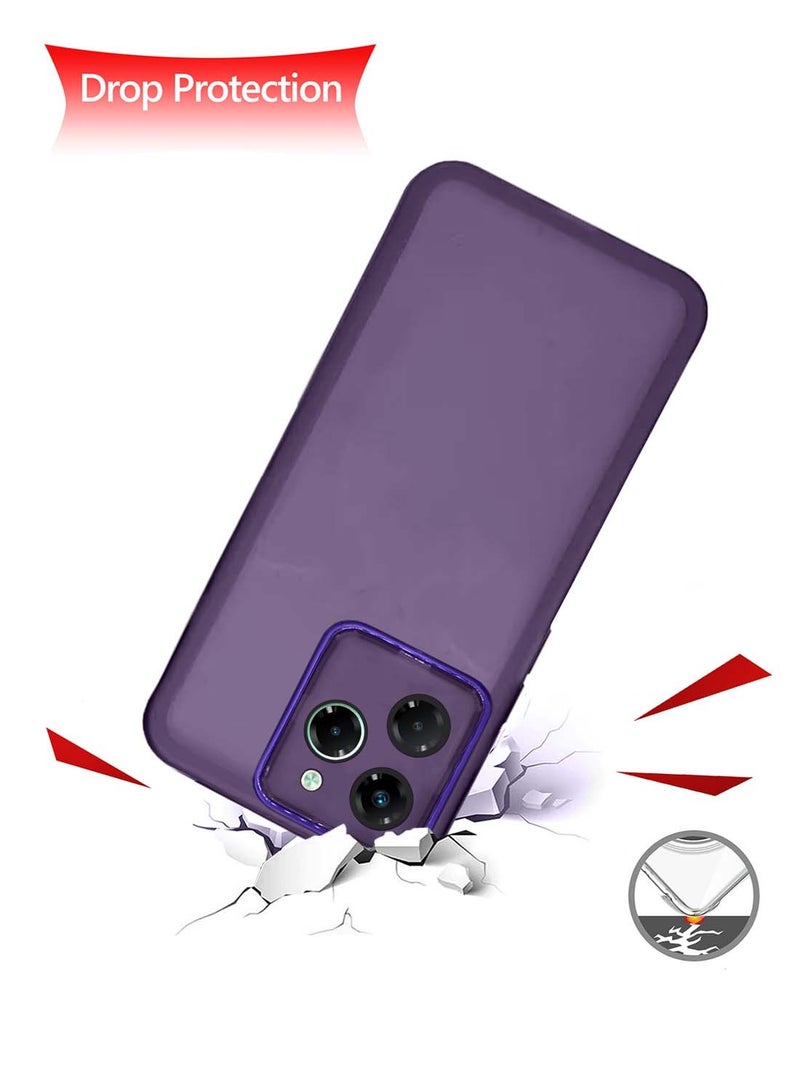 دبليو تيك Infinix Note 40X 5G 2024 غطاء خلفي من السيليكون الشفاف الناعم للغاية لهاتف Infinix Note 40X 5G 2024 - أرجواني باذنجاني - Image 3