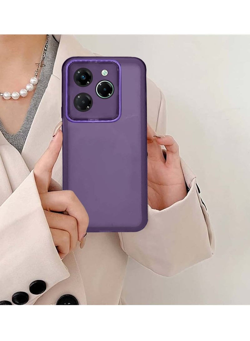 دبليو تيك Infinix Note 40X 5G 2024 غطاء خلفي من السيليكون الشفاف الناعم للغاية لهاتف Infinix Note 40X 5G 2024 - أرجواني باذنجاني - Image 4