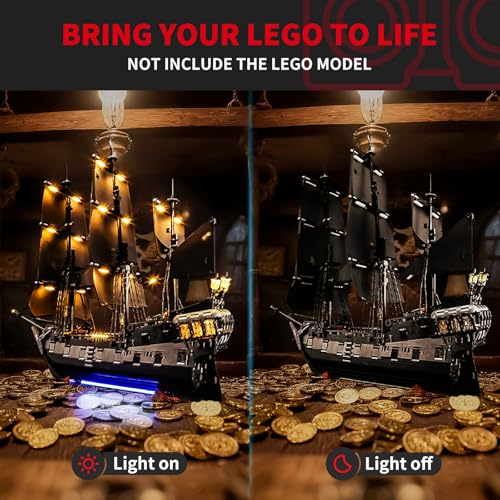 BRIKSMAX 20 Light Kit Compatible with Lego Icons Captain Jack Sparrows Pirate Ship 10365 Building Sets LED Lighting Kits Accessories Only CableHiding Tech for Display Gifts Collectors - Image 5