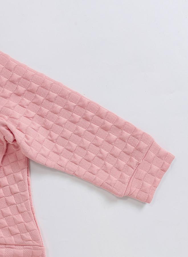 Take Two Girl's Texture Bow Detail Long Sleeve T-shirt With Pants Set - Image 4