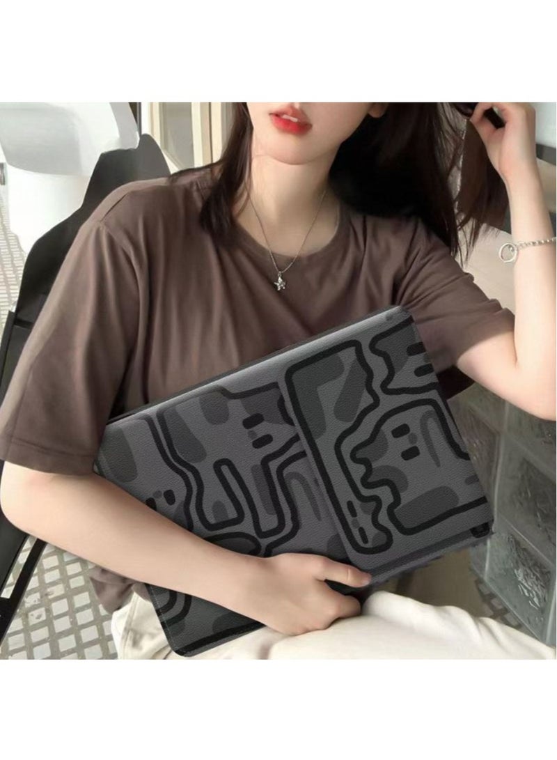 UrbanNest Laptop 14/13 Sleeve Case, PU leather, mouse pad included, water resistant, for Apple MacBook Pro/Air, Huawei, HP, Dell, Xiaomi and Other (Dark Grey Cat) - Image 4