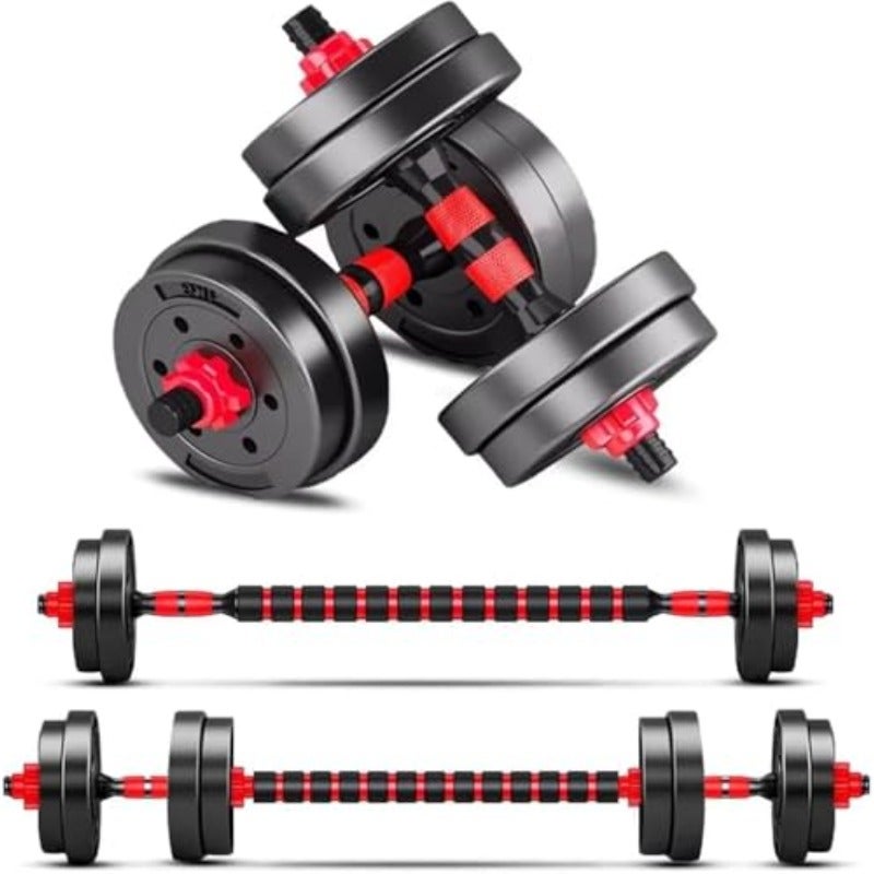 Adjustable Dumbbells10KG Adjustable Weights Dumbbell Barbell Set With Connecting Rod Free Weights Dumbbells Set Fitness Exercises for Home Gym Suitable Men Women Equipment 10 kg - Image 2