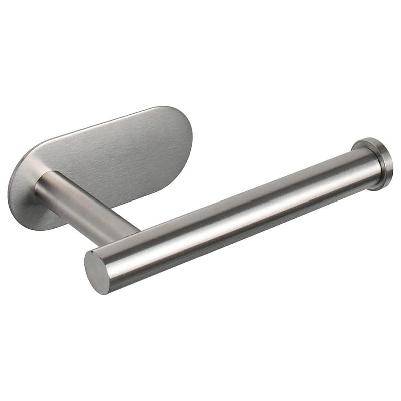 Bukela Toilet Paper Holder Self Adhesive, Thicken SUS304 Stainless Steel Rustproof Adhesive Toilet Roll Holder no Drilling for Bathroom, Kitchen, Washroom (Silver) - Image 1