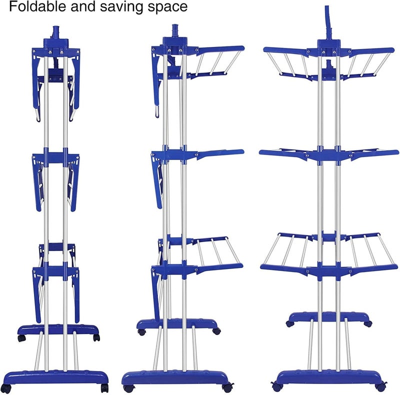 Rainbow Drywell Premium 2 Pole 3Layer Clothes Stand Drying Rack Clothes Airer Stand Suitable for Balcony Passage Terrace or Indoors - Image 3