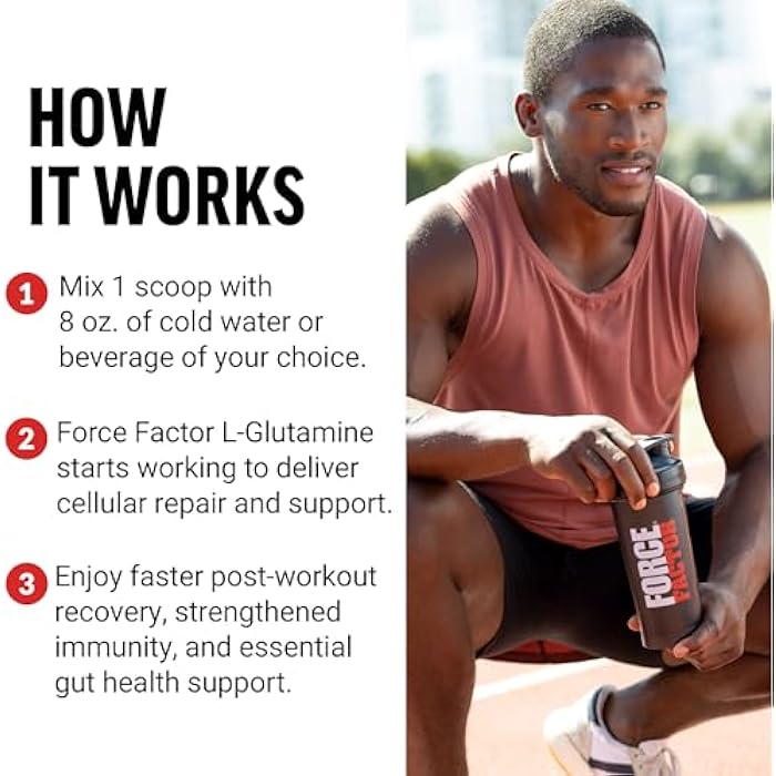Force Factor L-Glutamine Powder for Post Workout Recovery, Muscle Recovery, Healthy Muscle Function, and Immunity, 5000mg/5g Glutamine Supplement, Vegan, Non-GMO, 60 Servings - Image 4