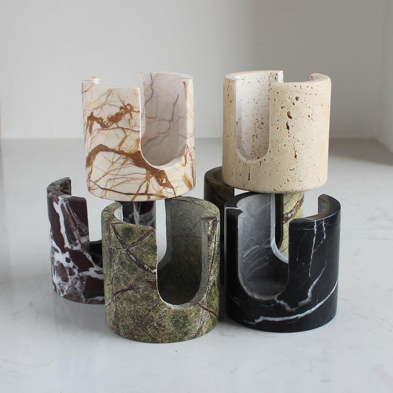 Nawgnail Natural Marble Travertine Sponge Holder for Kitchen Counter, Drying Rack, Sponge Caddy for Sink Organizer - Nero Portoro Marble - Image 4