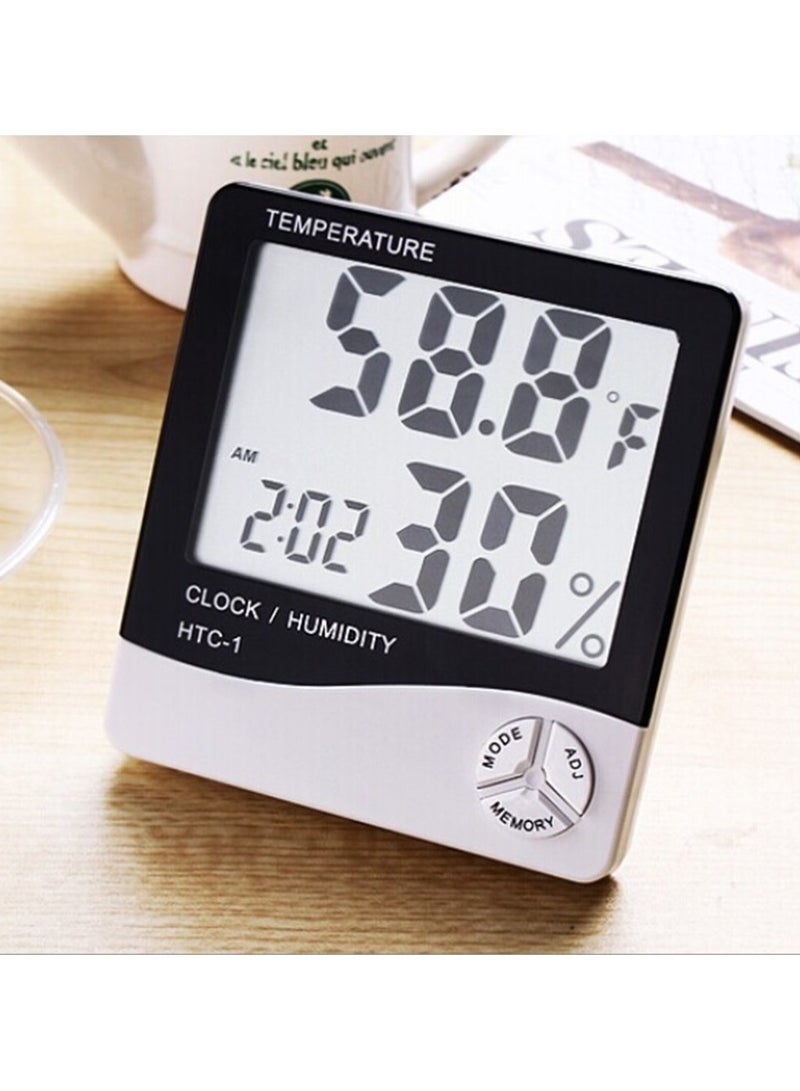 HTC-1 Room Thermometer with Nursery Hygrometer and Accurate Temperature Indicator Wall Mounted Digital LED Display for Indoor and Outdoor Use - Image 1