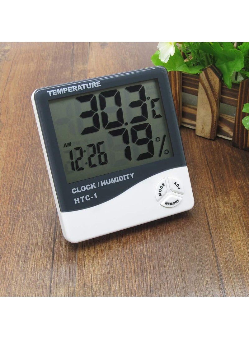 HTC-1 Room Thermometer with Nursery Hygrometer and Accurate Temperature Indicator Wall Mounted Digital LED Display for Indoor and Outdoor Use - Image 2