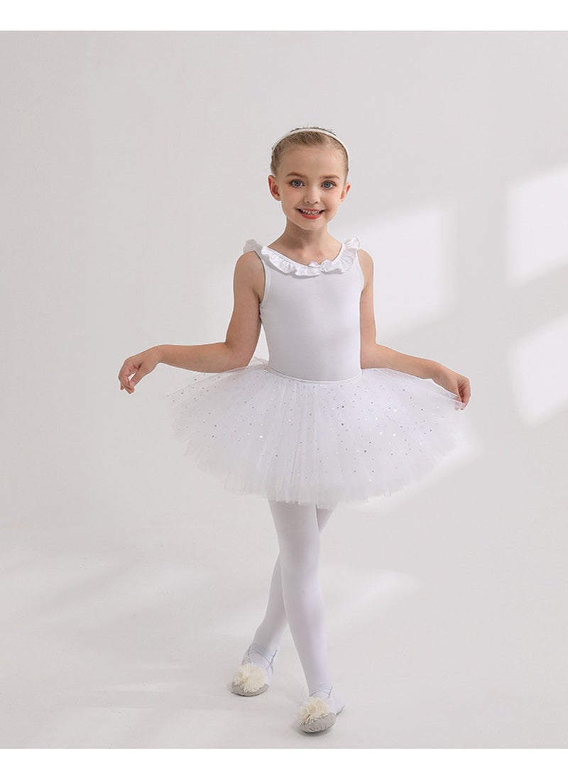 Loquat Ballet Dance Tutu Dress For Girls White  - Image 1