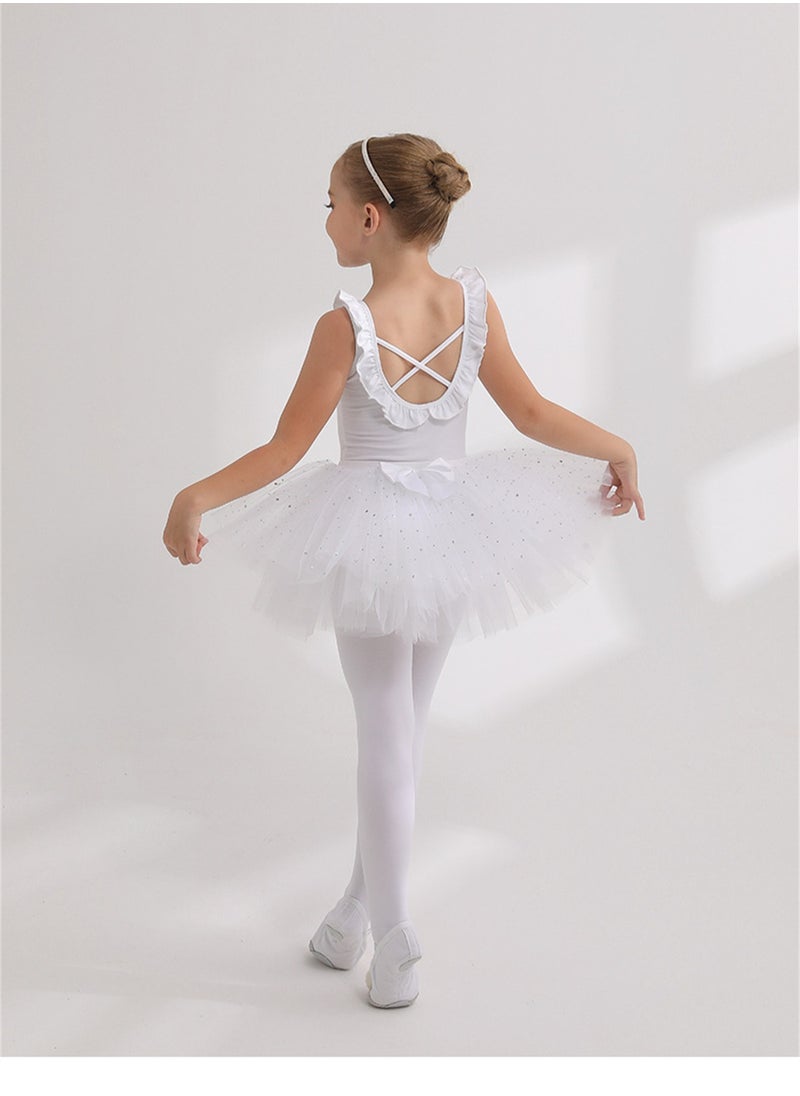 Loquat Ballet Dance Tutu Dress For Girls White  - Image 2