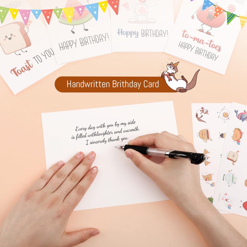 Thboxes 40 Birthday Cards with Envelopes & Stickers Set, 4"x6" Funny Bulk Birthday Card 20 Unique Designs Cute Handmade Greeting Card for Kids, Women, Friends, Family, Work & Office - Image 5