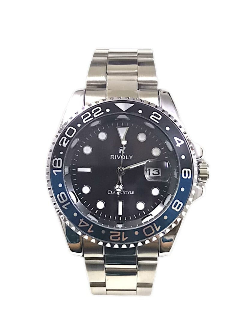 Rivoly Men's Stainless Steel Analog Quartz Date Display Watch Easy to Read Fashion Design Waterproof Luxury Classic Big Face Wrist Watch - Image 3