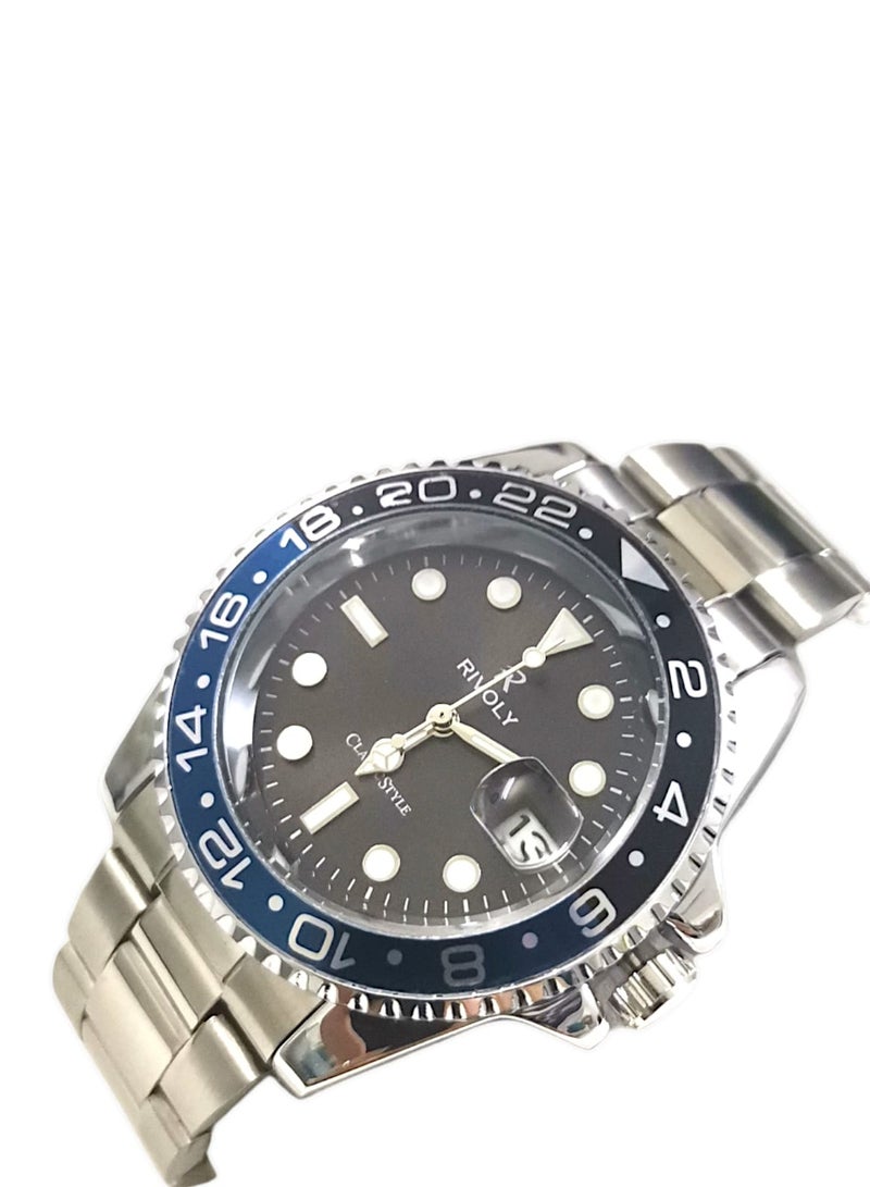 Rivoly Men's Stainless Steel Analog Quartz Date Display Watch Easy to Read Fashion Design Waterproof Luxury Classic Big Face Wrist Watch - Image 4