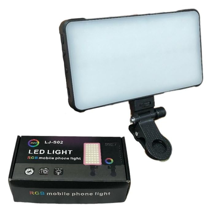 SHOPEE LJ-S02 RGB LED Phone Light – 1560LM Dimmable Video Light with 4000mAh Battery, CRI 80+, Adjustable Temperature 3000K-6500K, Type-C Rechargeable, Portable Lighting for Photography (LJ - S02) - Image 4