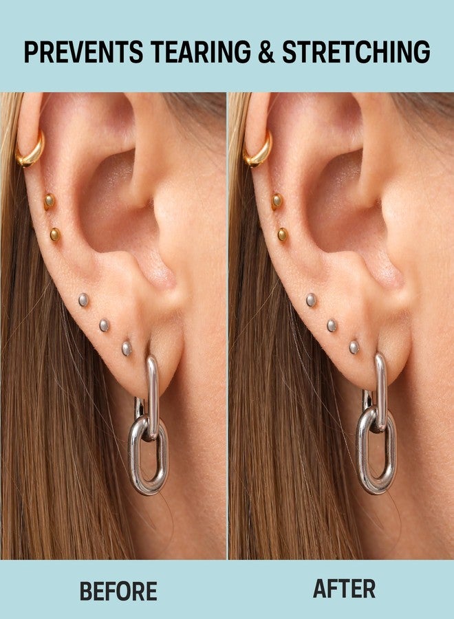 Base Laboratories Ear Lobe Support Patches for Pierced Ears - 70 Clear, Latex-Free Patches - Protects Healthy Ear Lobes from Tearing, Disguises Stretched Ear Holes, Supports Heavy Earrings - Image 4