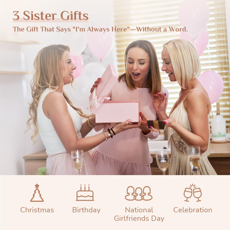 Storieme Friendship Birthday Gifts for Women: Three Sisters Resin Figurines Statue - Special Christmas Friendship Day Present for Best Friends Besties Female - Image 4