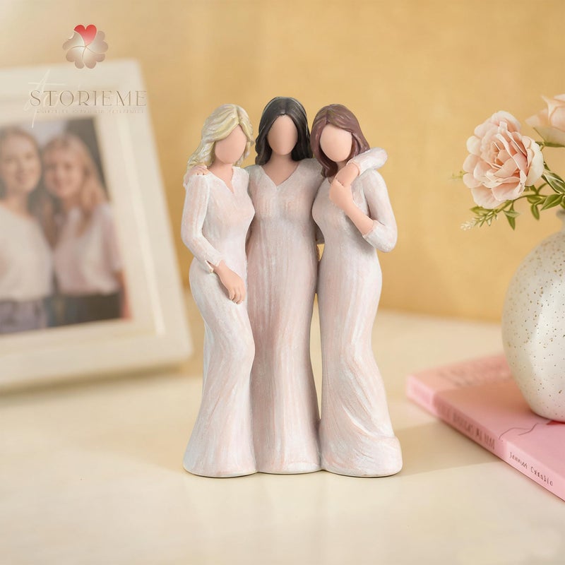 Storieme Friendship Birthday Gifts for Women: Three Sisters Resin Figurines Statue - Special Christmas Friendship Day Present for Best Friends Besties Female - Image 5