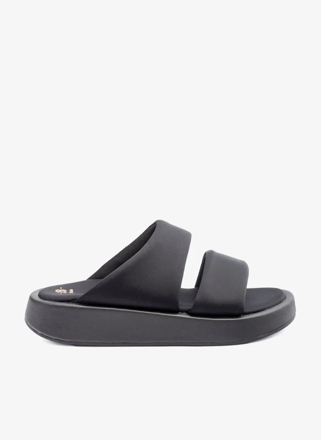 Bata Double‑Strap Platform Slide Sandals