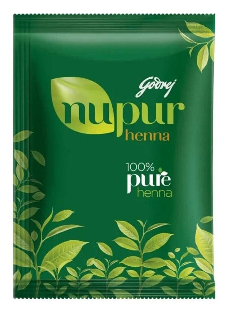 Godrej Nupur Henna Natural Mehndi for Hair Color with Goodness of 9 Herbs 120gram X 3Packs  - Image 1