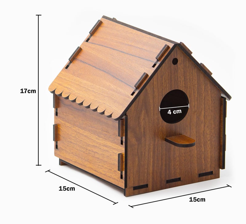 BIRDSHALA DIY Birdhouse for Sparrow, Finches and Wildbirds | DIY Unfinished Birdhouse for Decorations Indoors Gardens - Image 4