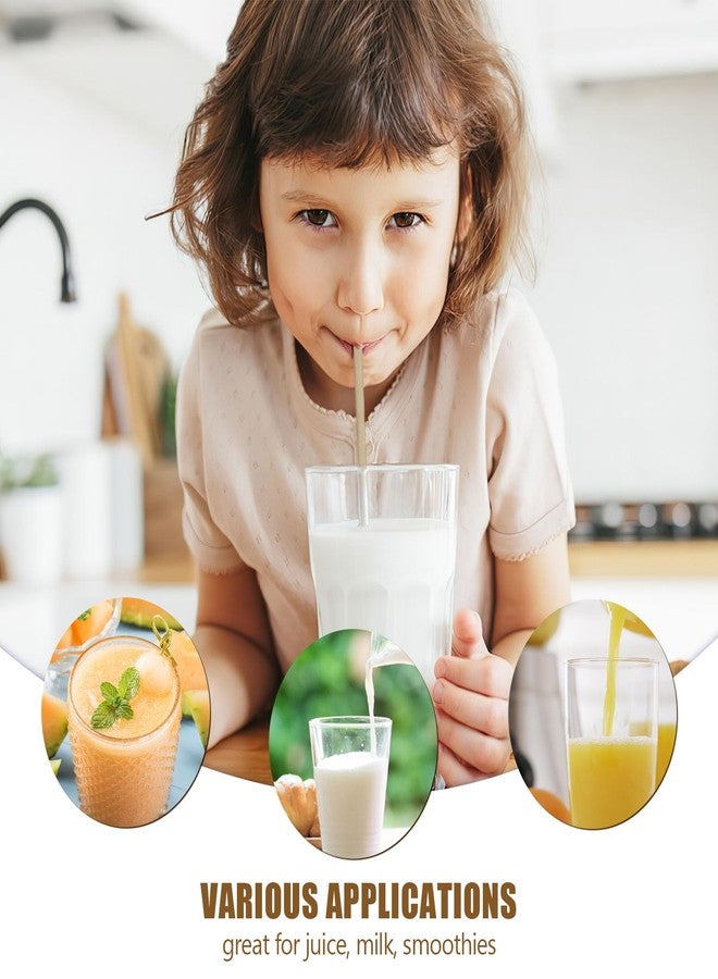 HANSGO Sugarcane Straws, 200PCS Drink Straws Disposable for Hot Cold Drinks, Coffee, Cocktail, Juice Home Favor, The Beach Party, Natural Brown - Image 4