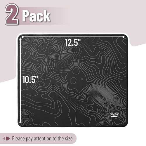 Mr. Pen- Mouse Pad, 12.5"x 10.5", 2 Pack, Black Pattern, Laptop and Computer Mouse Pad Gaming, Anti-Slip Rubber Base - Image 2
