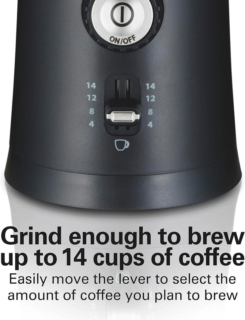 Hamilton Beach Custom Grind™ Coffee Grinder for beans/spices, 5 size settings-coarse to fine, capacity for 4 to 14 cups coffee, stainless steel bowl for easy pour and cleaning, 80393R-ME - Image 5