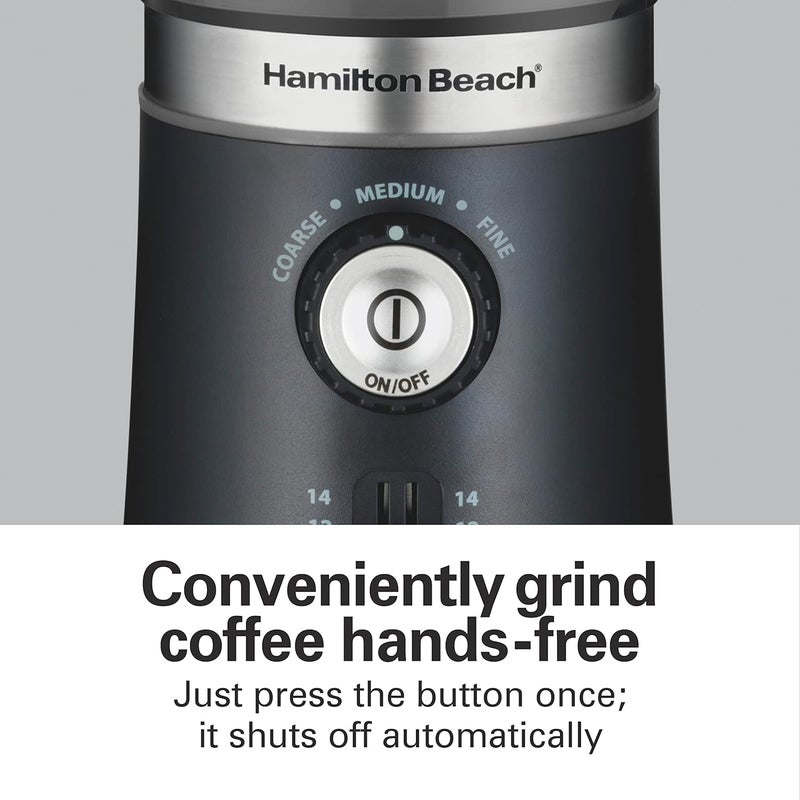 Hamilton Beach Custom Grind™ Coffee Grinder for beans/spices, 5 size settings-coarse to fine, capacity for 4 to 14 cups coffee, stainless steel bowl for easy pour and cleaning, 80393R-ME - Image 3