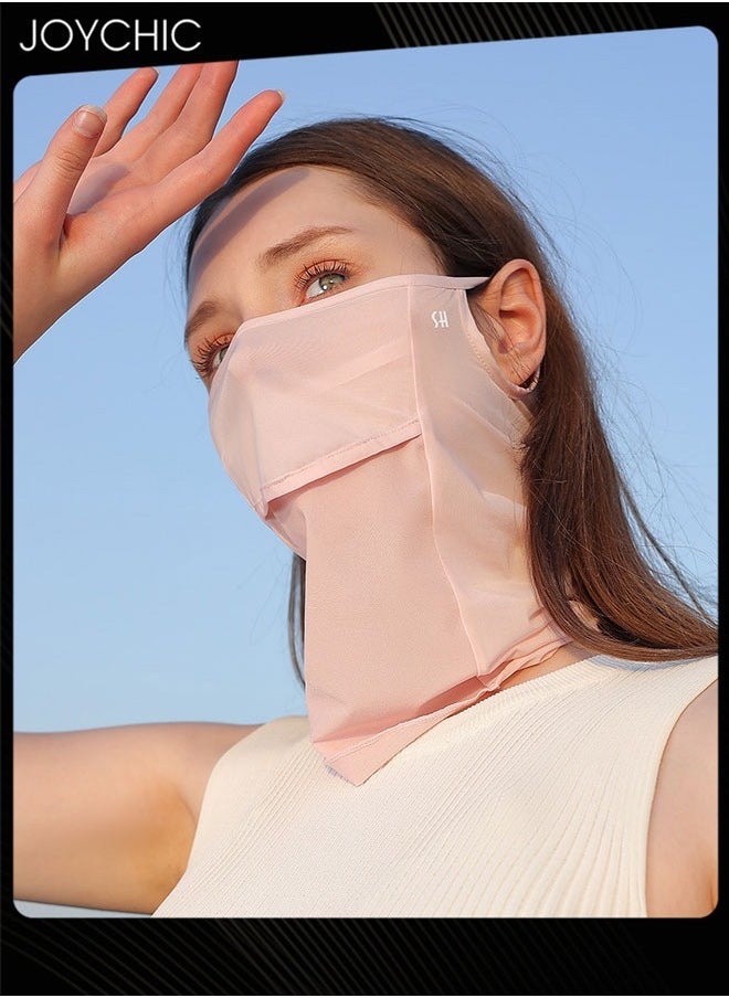 Joychic قناع واقي من الشمس صيفي من الحرير الجليدي للنساء لممارسة رياضة الجولف في الهواء الطلق ومضاد للبعوض ومضاد للأشعة فوق البنفسجية، وردي  - Image 1