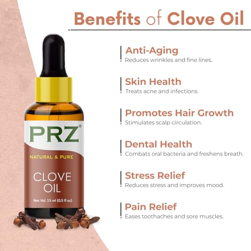 PRZ Clove Essential Oil - Pure Natural & Therapeutic Grade Oil for Aromatherapy Body Massage, Skin Care & Hair Care, 15 ml - Image 3