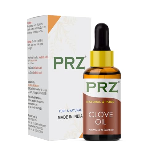 PRZ Clove Essential Oil - Pure Natural & Therapeutic Grade Oil for Aromatherapy Body Massage, Skin Care & Hair Care, 15 ml - Image 1