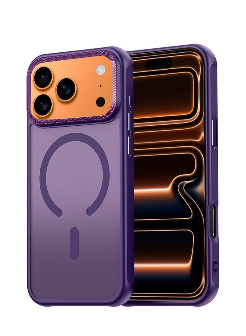 Wtech Apple iPhone 17 Pro Max 5G 2025 Hard Silicone Hybrid Translucent Slim Stylish Magnetic Magsafe Case Cover (MCMPMN) - Eggplant Purple - Image 1