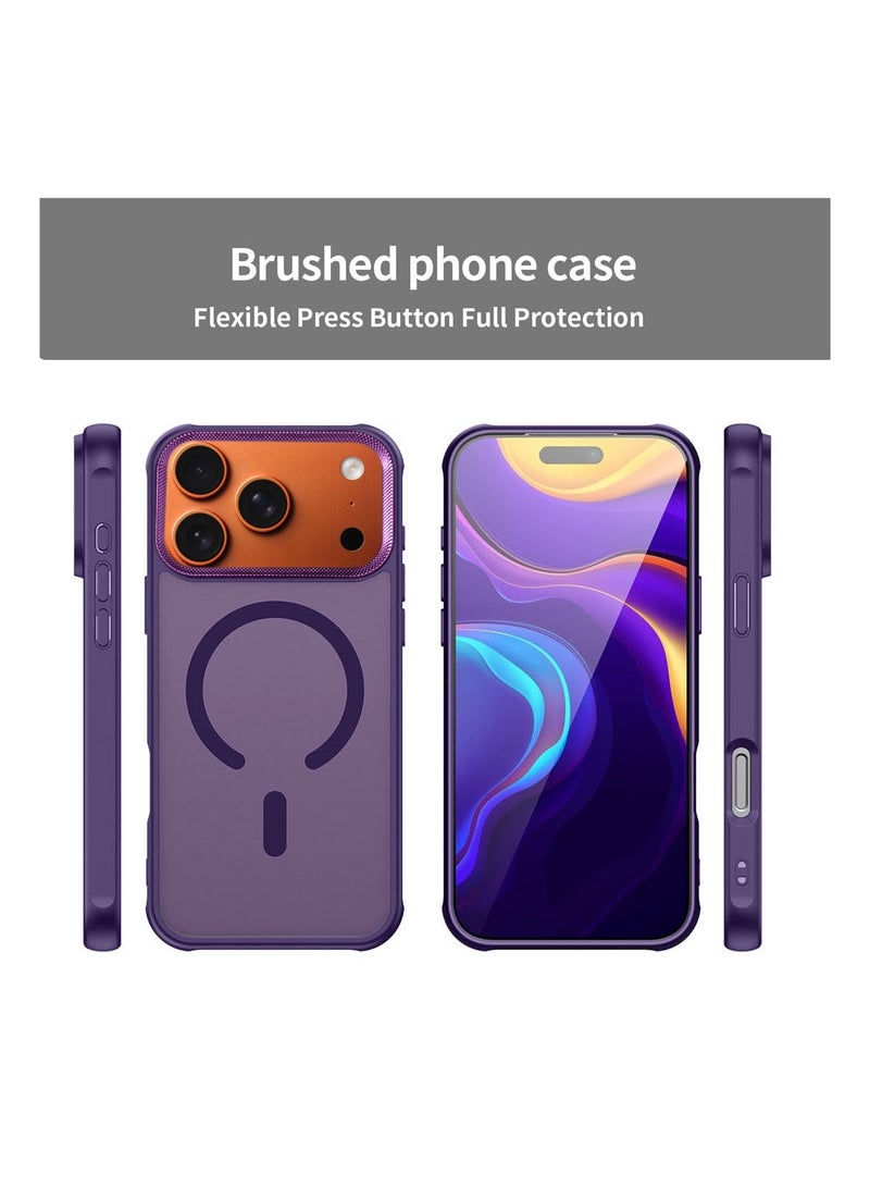 Wtech Apple iPhone 17 Pro Max 5G 2025 Hard Silicone Hybrid Translucent Slim Stylish Magnetic Magsafe Case Cover (MCMPMN) - Eggplant Purple - Image 2