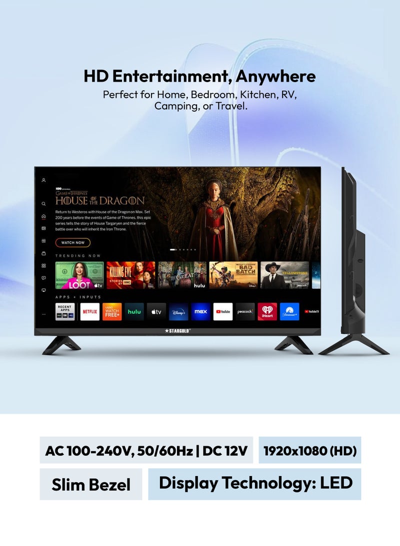 Stargold 32 Inch LED TV HD Ready, AC/DC Compatible, Dual HDMI & USB Ports, VGA, Energy Saving, Dual 8W Speakers, True Color Display for Home, & Office - Image 4