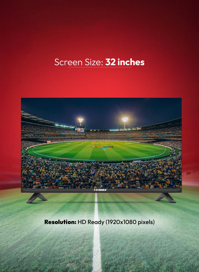 Stargold 32 Inch LED TV HD Ready, AC/DC Compatible, Dual HDMI & USB Ports, VGA, Energy Saving, Dual 8W Speakers, True Color Display for Home, & Office - Image 5