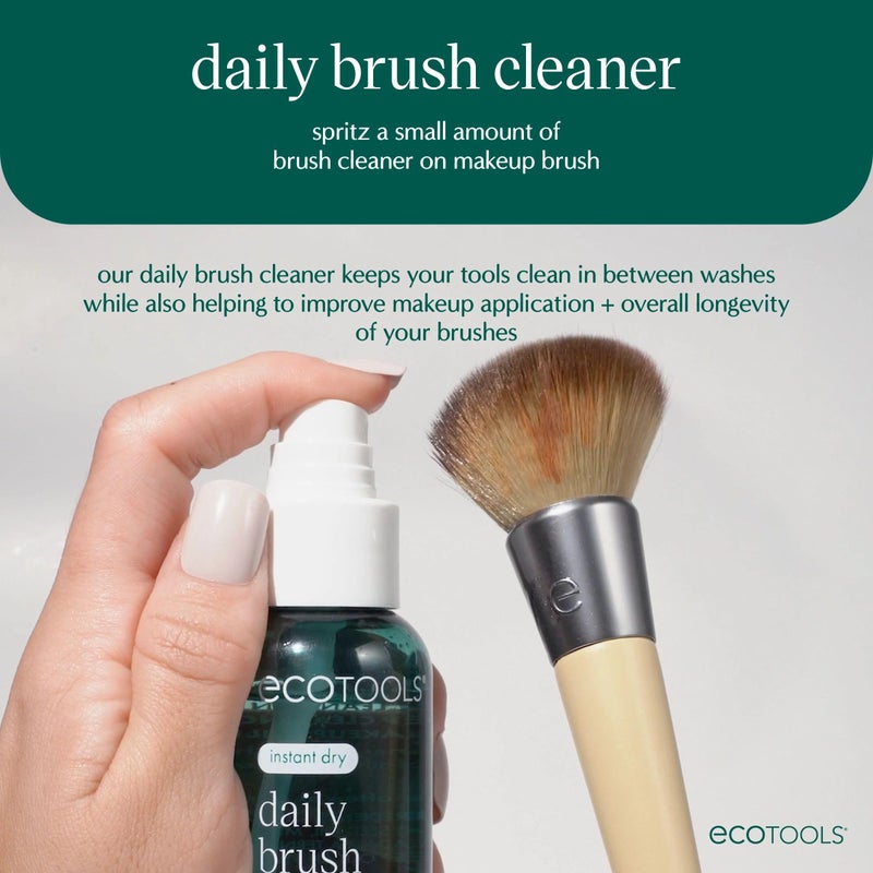 EcoTools Daily Makeup Brush Cleanser Spray, Quick Drying, Fragrance Free & Dermatologist Tested, Travel Size, TSA Approved, Cruelty-Free & Vegan 3 fl oz./89 ml. Bottle - Image 5