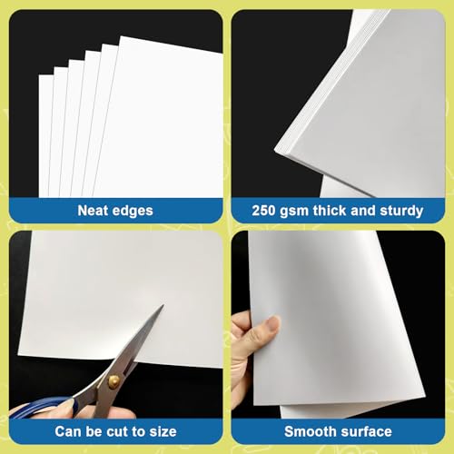 rookea 10 Pcs 12" x 18" Poster Board White Poster Board Paper Bulk 250 GSM Thickness Vision Boards Smart PosterBoard for Drawing School Arts Craft Projects Presentations Scrapbooking Blank Graphic Display - Image 3