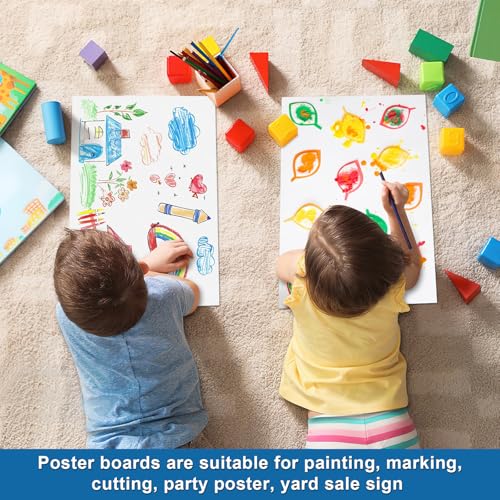 rookea 10 Pcs 12" x 18" Poster Board White Poster Board Paper Bulk 250 GSM Thickness Vision Boards Smart PosterBoard for Drawing School Arts Craft Projects Presentations Scrapbooking Blank Graphic Display - Image 4