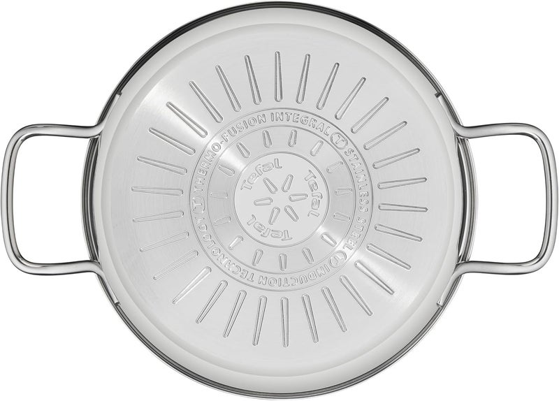 T-fal TEFAL Intuition 8 pc set | saucepan 16 cm+lid, stewpots 20/24+lids, stockpot 28 cm+lid | Premium Stainless steel 18/10 | Measuring marks | Glass lid | Induction | Stewing, Boiling | Recipe | B864S874 - Image 2