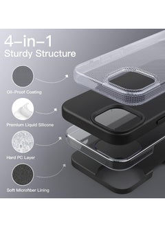 FITIT FITIT Magnetic Silicone Case for iPhone 14 Plus 6.7-Inch, Compatible with MagSafe, Black  - Image 4