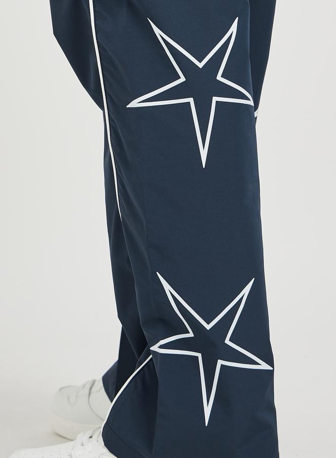 Styli Star Printed Oversized Open Hem Joggers with Piping Detail - Image 4
