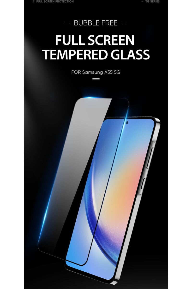 DUX DUCIS Tempered Glass Screen Protector, DUX - DUCIS Compatible with Samsung Galaxy A35 / A55 , Full Coverage Black Edge Clear Screen Protector (Full Glue Clear Black Edge) - Image 3