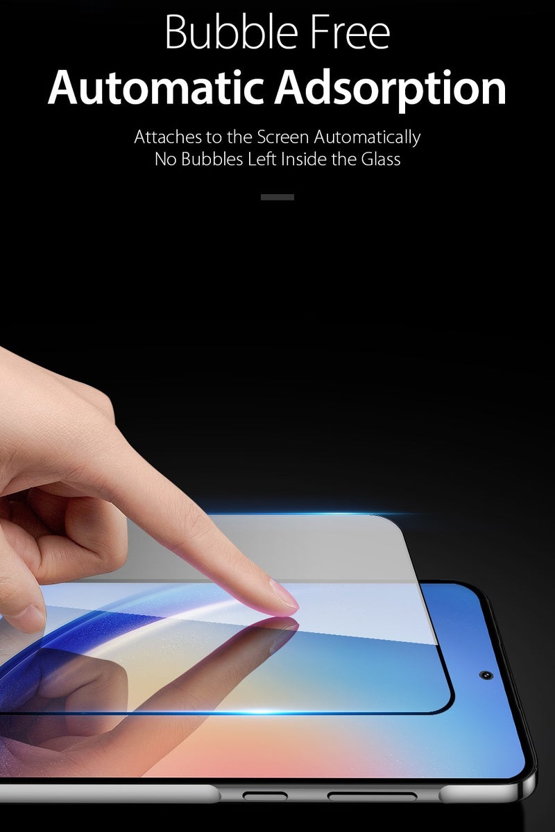 DUX DUCIS Tempered Glass Screen Protector, DUX - DUCIS Compatible with Samsung Galaxy A35 / A55 , Full Coverage Black Edge Clear Screen Protector (Full Glue Clear Black Edge) - Image 4